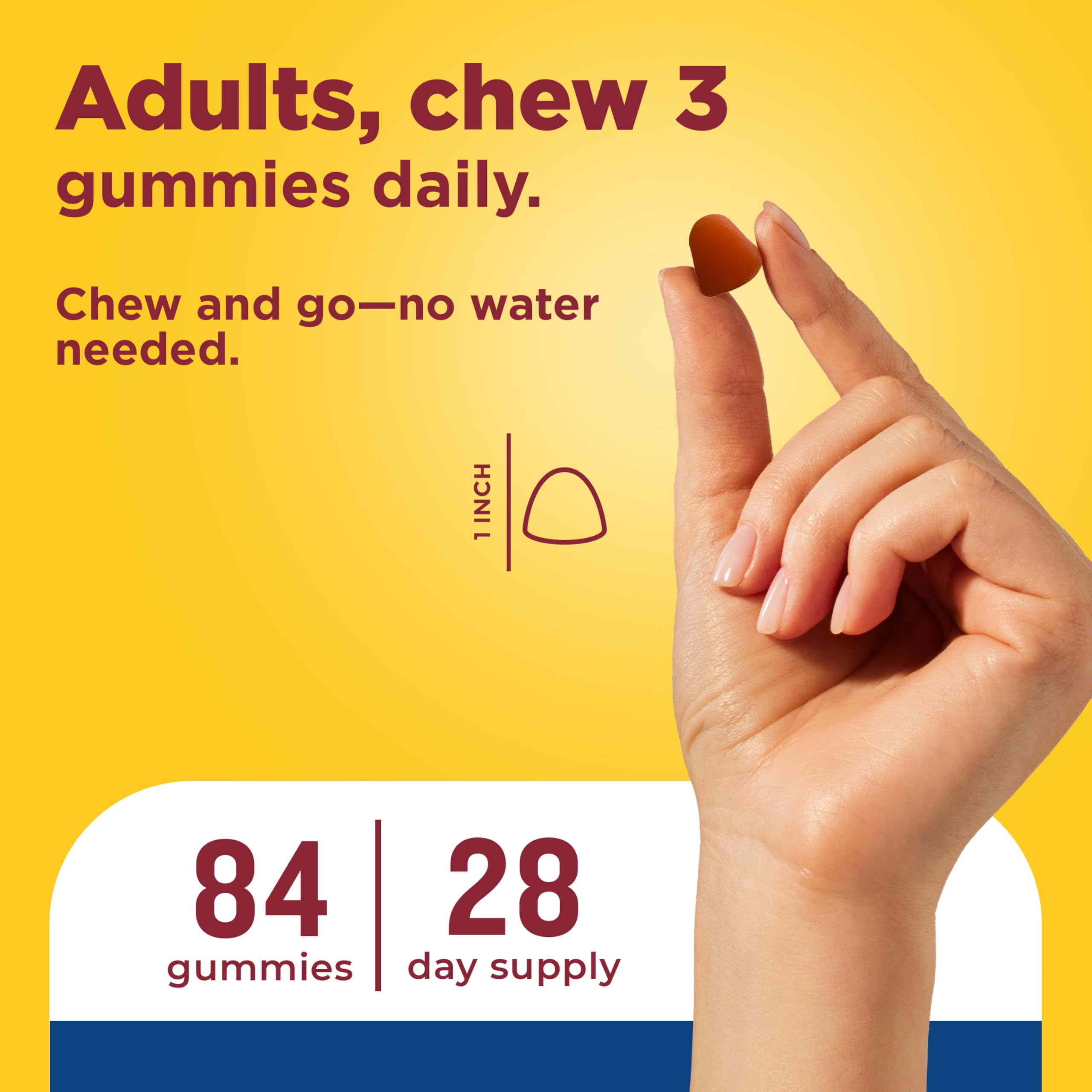 Nature Made Advanced Multivitamin Gummies 50+ for Men, 84 Multi Vitamins | Mens Multivitamins Gummies with Magnesium Citrate, Vitamin D3, Zinc, All 8 B Vitamins, 28 Day Supply