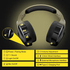 Buy now PHOINIKAS Wireless Gaming Headset for PS4 PS5 PC Switch, Wireless Gaming Over Ear Headphones with Detachable Noise Canceling Mic, 7.1 Stereo Sound, Only 3.5mm Wired Mode for XboxSeires -Dazzle Gold at indiglob india