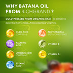 Batana Oil for Hair Growth - 100% Raw & Organic Unrefined Batana Oil - Cold Pressed Hair Mask for Scalp Health, Thicker Hair & Split Ends Repair - Natural & Pure (4.23 oz)