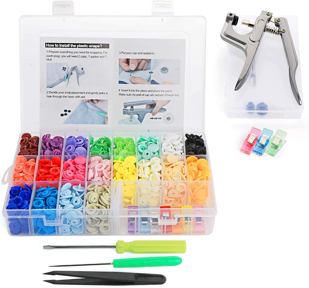 Lemonfilter Snap Button with Snap Pliers Kit, 400 Sets T5 Snap Fastener