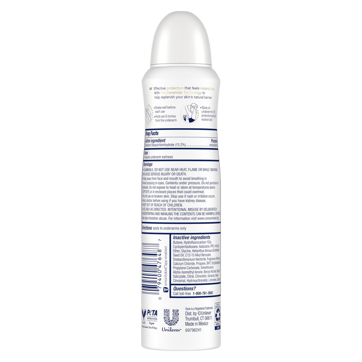 Dove Advanced Care Antiperspirant Spray Waterlily & Sakura 3.8 oz 3PK