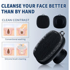 Buy now VWMYQ Face Scrubber, Silicone Face Scrubber for Men Facial Cleansing Brush Silicone Face Wash Brush Manual Waterproof Cleansing Skin Care Face Brushes for Exfoliating- Black at indiglob india
