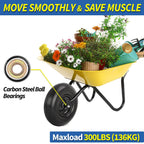 GICOOL 4.00-6 Flat Free Tire and Wheel, 13'' Solid Wheelbarrow Tire, 1 PK