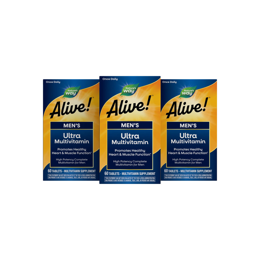 Nature's Way Alive! Men’s Daily Ultra Potency Multivitamin Tablets, 150 ct | Complete High Potency Men’s Daily Vitamin Promotes Heart & Muscle Function*, B-Vitamins, Zinc and Antioxidants