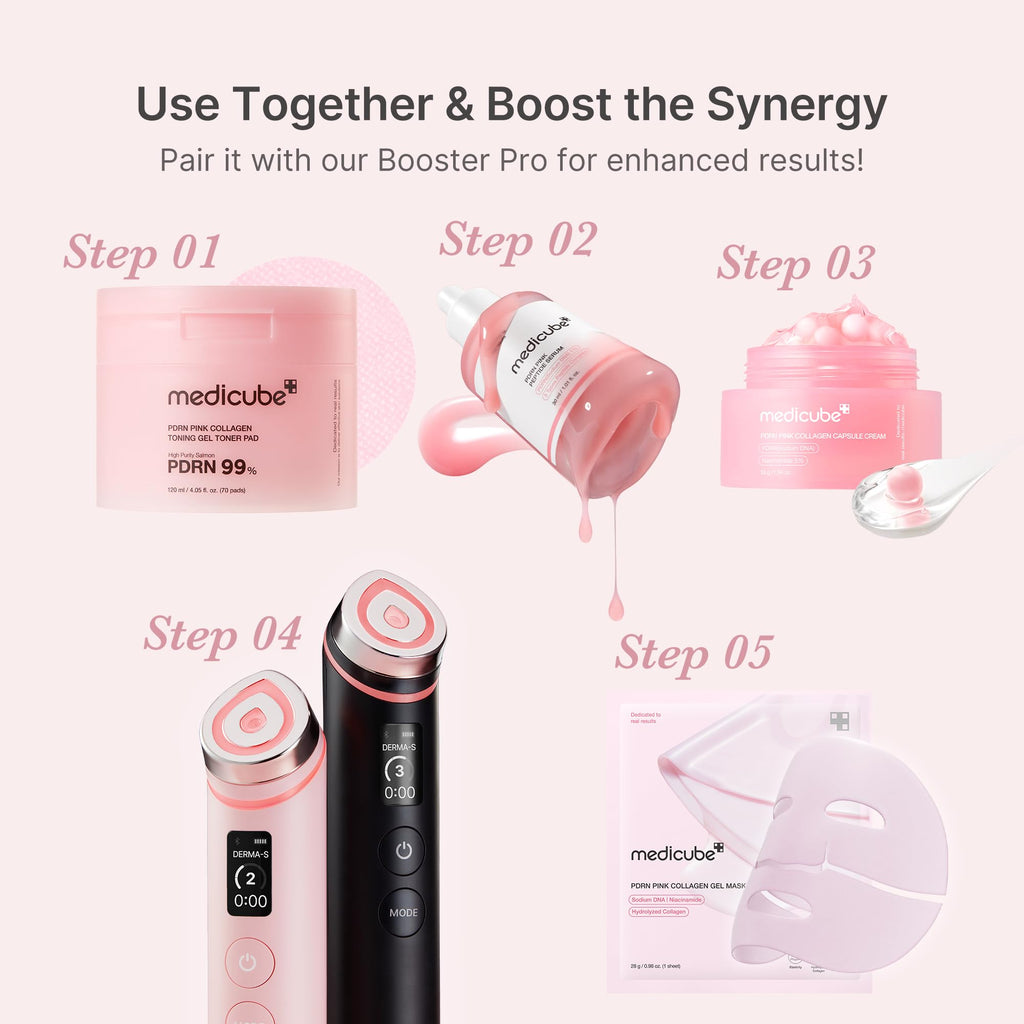 medicube PDRN Pink Peptide Serum with Salmon DNA | Pink Glow Serum - Peptides & Niacinamide for Hydration & Firm-Looking Skin, Uneven Tone Care, Korean Skincare, 1.01 fl. Oz