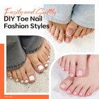 Modelones Short Almond Nail Tips in 360pcs showcase easy DIY toe nail styles for stunning summer looks.