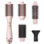 Blow Dryer Brush Set, Wavytalk Air Sculpt 5-in-1 Hot Air Brush Set | Multi Hair Styler for Salon Blowouts, Smooth Curls, Volumizing and Straightening, Sleek and Less Frizz, Pink
