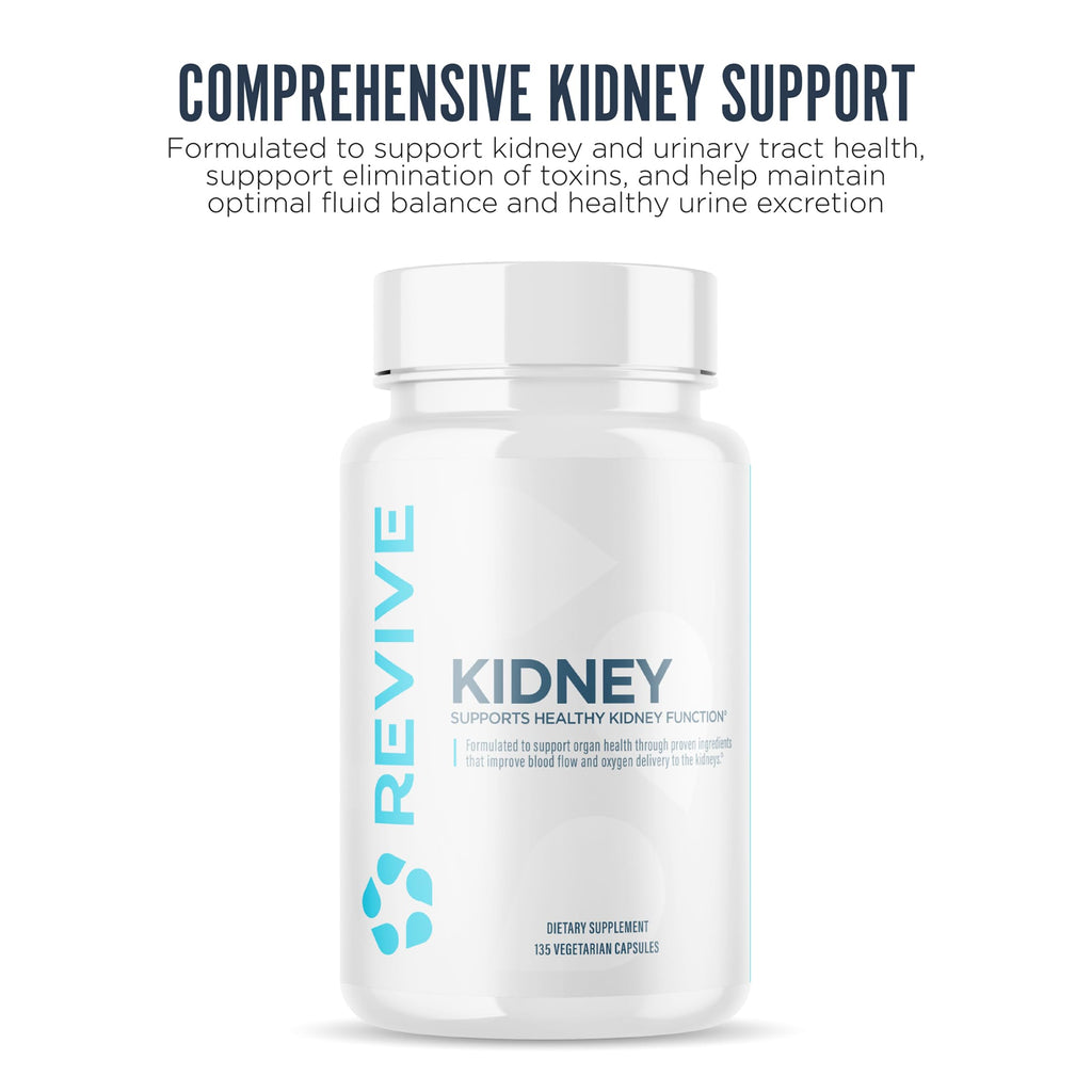 Revive MD Kidney Support Supplement for Men & Women – Kidney Cleanse & Detox Capsules for Overall Health & Function – Vegan-Friendly, Gluten-Free & Soy-Free (135 Vegetarian Capsules, 45 Servings)