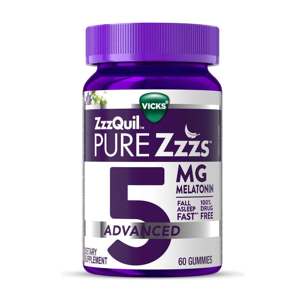 Buy now ZzzQuil Pure Zzzs Melatonin Gummies, Melatonin 5mg, Sleep Aid, with Chamomile & Lavender, Melatonin Sleep Gummies, Sleep Aids for Adults, Berry Flavored, 60 Sleep Gummies at indiglob india