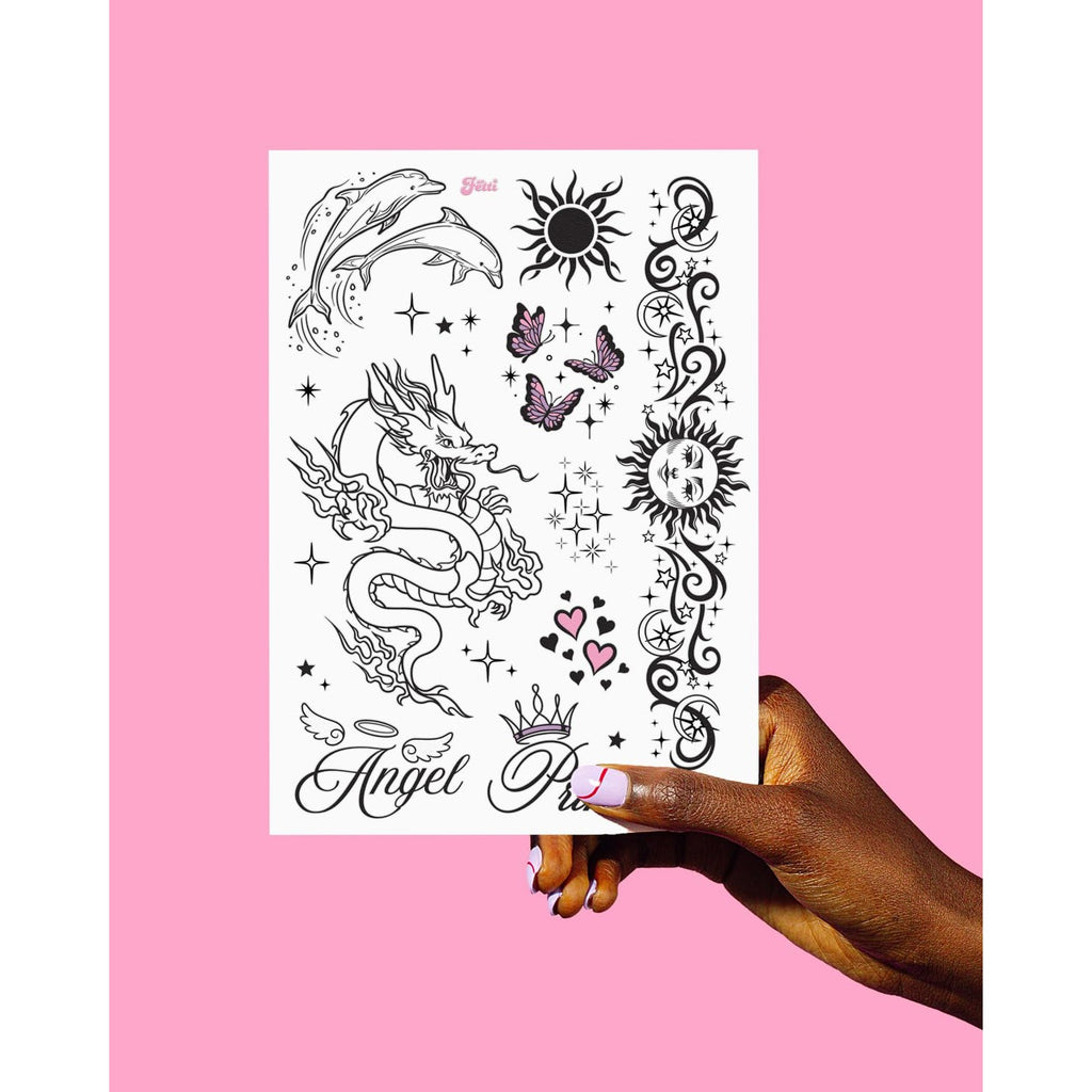 xo, Fetti 56pc Y2K Realistic Temporary Tattoos | Girly 2000s Birthday Party