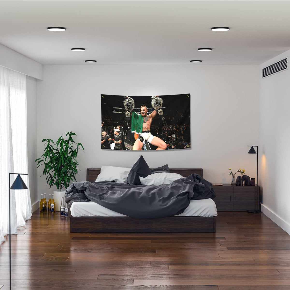 Conor McGregor Boxing Flag Funny Poster Durable Man Cave Wall Flag with Brass Grommets 3x5 Feet Tapestry for College Dorm Room Decor,Outdoor,Bedroom, Parties gifts, travel, filming,events,festivals..