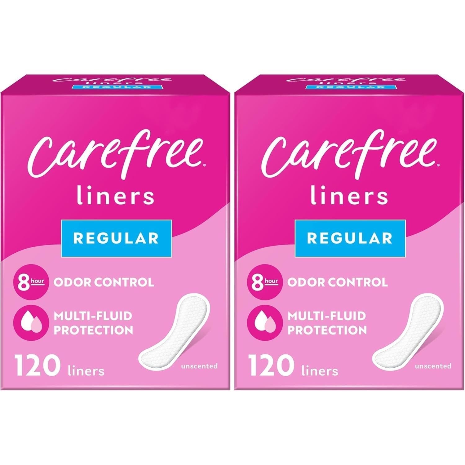Buy now Carefree Acti-Fresh Body Shape Pantiliners Extra Long Unscented - 93 Count, Packaging may vary 120 Count (Pack of 2) at indiglob india