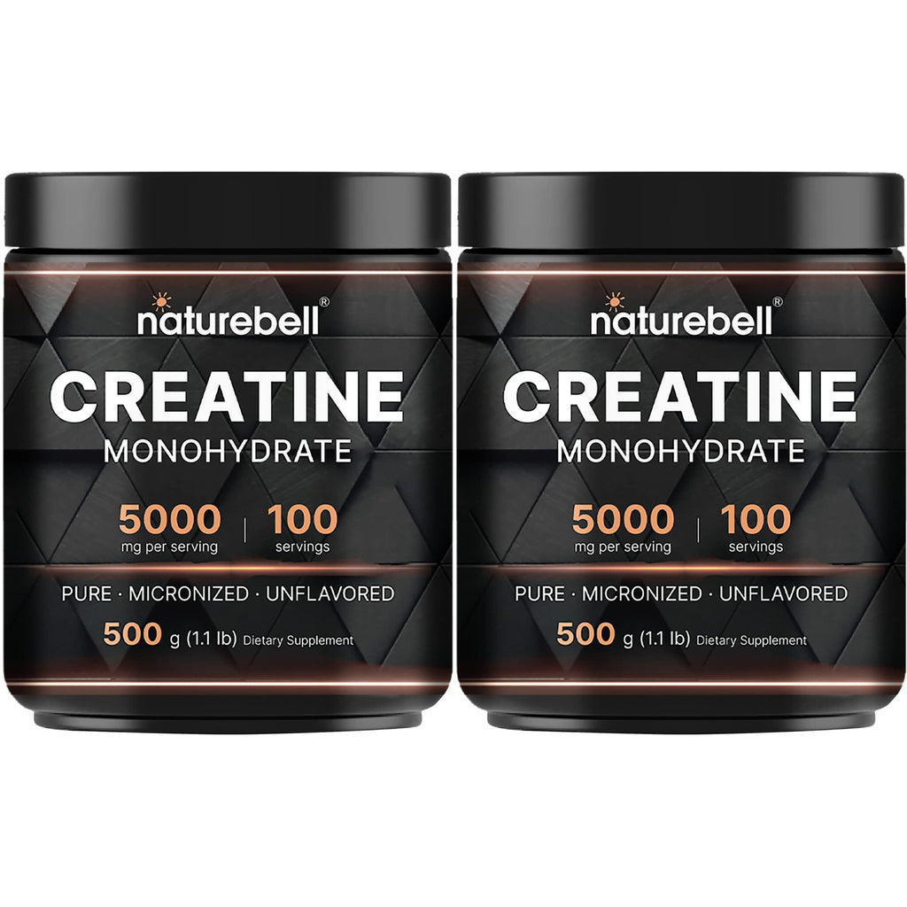 NatureBell Micronized Creatine Monohydrate Powder, 200 Servings | 5g Per Serving. Creatine Bulk Supply (1 kg / 2.2 lb). Unflavored & Easy-to-Mix. Keto, Vegan, Filler Free.