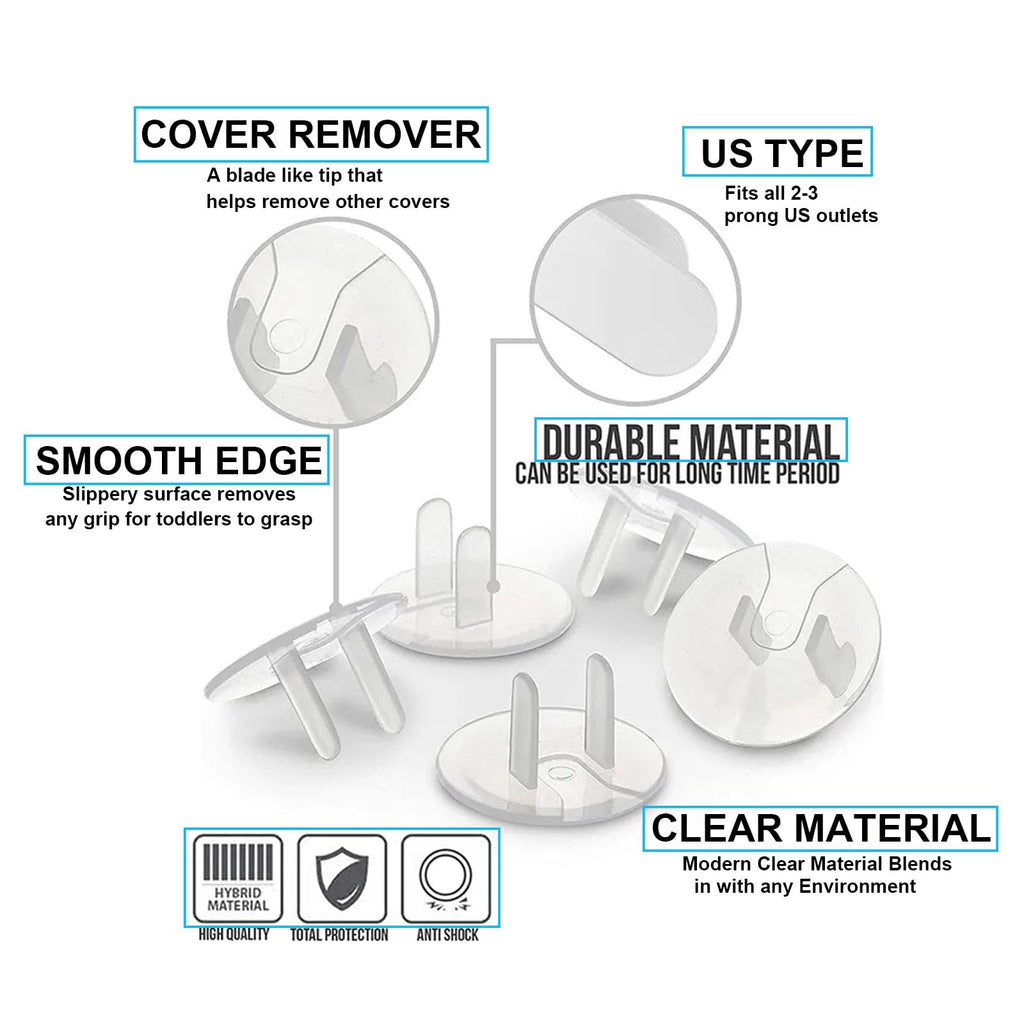 Clear Outlet Covers Baby Proofing Plug Covers (24 Pack)