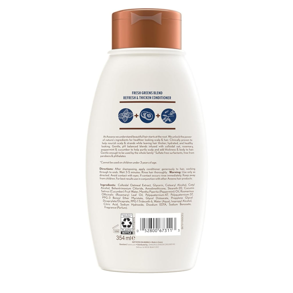 Buy now Aveeno Fresh Greens Blend Natural Volumizing Conditioner, Cucumber, Rosemary, for Fine Hair, 12 fl oz at indiglob india