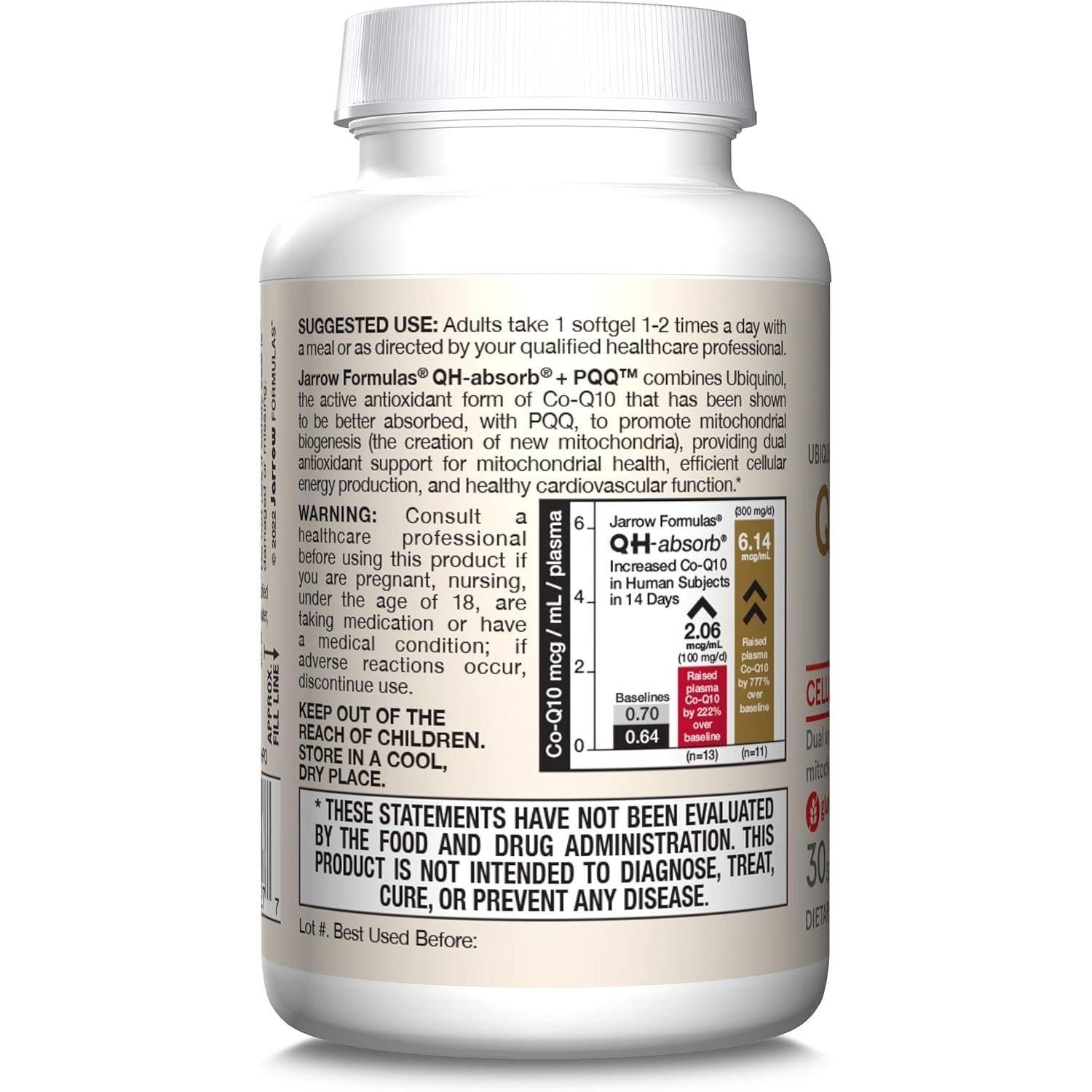 Buy now Jarrow Formulas QH-absorb + PQQ - 30 Softgels - Dietary Supplement Supports Mitochondrial Biogenesis, Energy Production & Cardiovascular Health - Up to 30 Servings at indiglob india