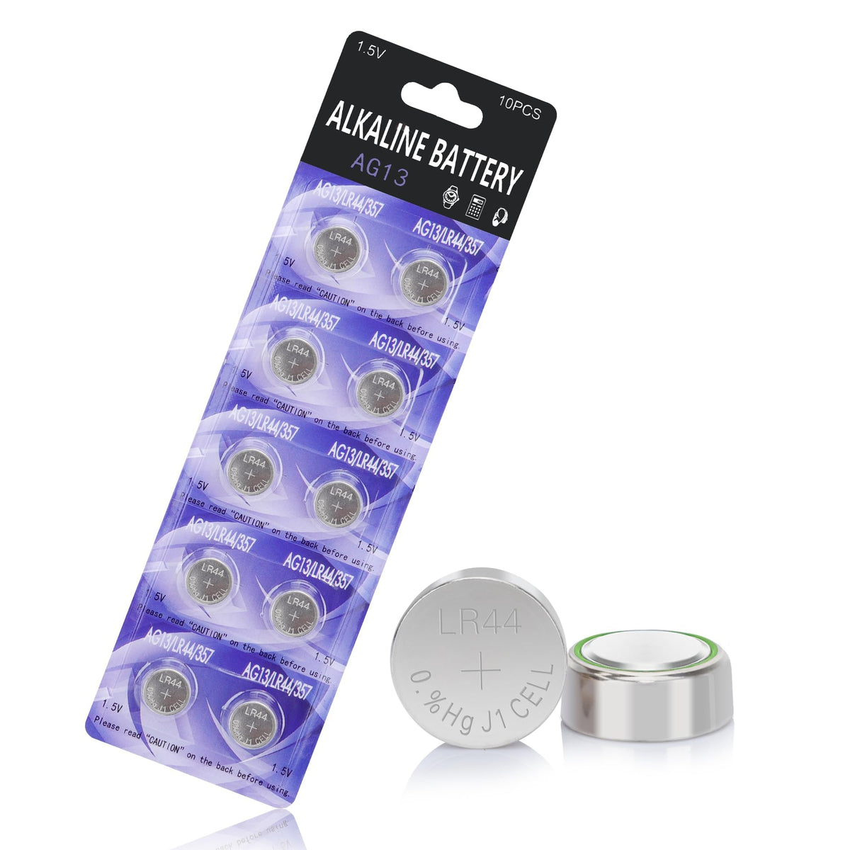 LR44 Batteries 10 Pack, L1154F AG13 357 303 SR44 A76 Premium Alkaline Battery 1.5V Button Coin Cell Battery for Watch Batteries