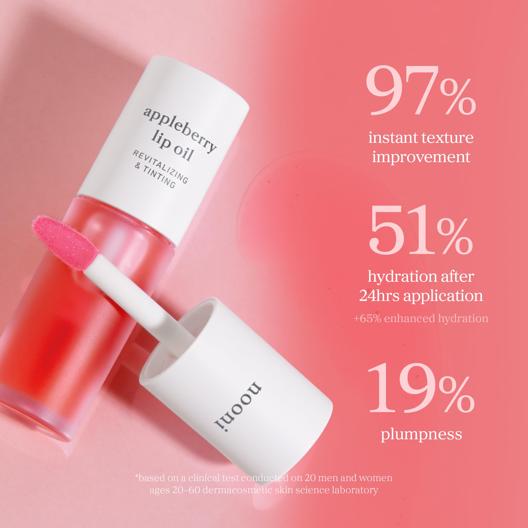 Buy now NOONI Korean Lip Oil - Appleberry | Long-Lasting, Moisturizing, Plumping, Revitalizing for Dry Lips, Waterproof, No Peel Off, Hydrating, Nourishing Crystal Clear, Stocking Stuffers, 0.12 FL Oz at indiglob india