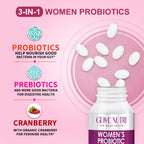 Women's Probiotics, 120 Tablets 120 Billion CFU 18 Strains, Contains Organic Prebiotic Cranberry, Probiotic Supplement for Digestion, Immunity, Women's Health, Soy Gluten Dairy Free