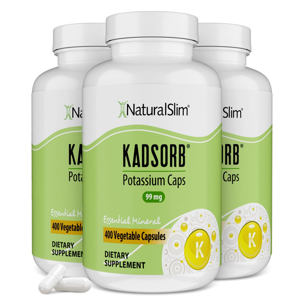 NaturalSlim Kadsorb Potassium Citrate Gluconate 99 mg, 400 Capsules 1 Pack | Supports Electrolyte Balance and Normal pH, Absorbable Potassium Supplements with Essential Minerals, Non GMO