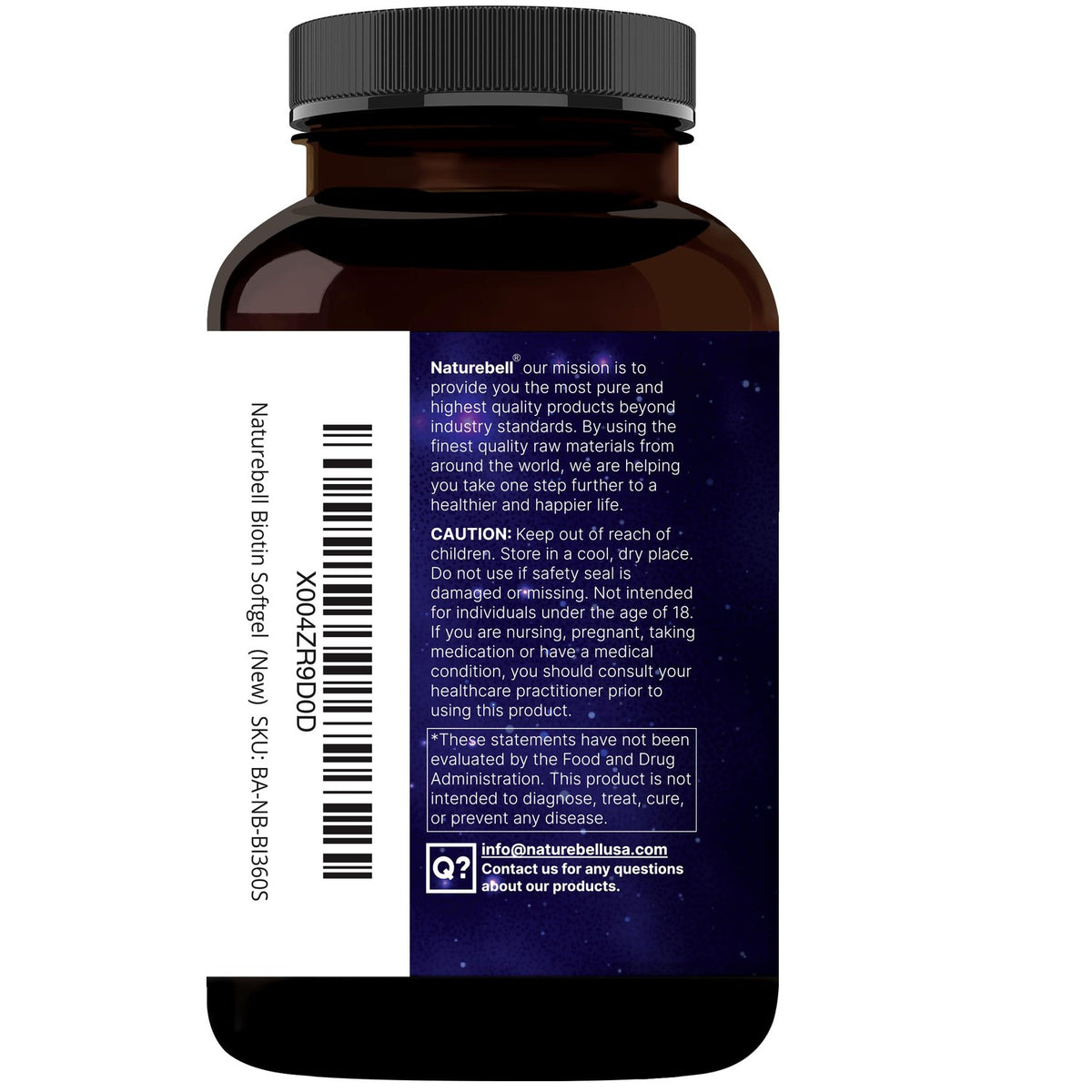 NatureBell Biotin 10000mcg + Hyaluronic Acid 25mg | 360 Coconut Oil Softgels, Premium Biotin Supplement for Hair Skin and Nails*