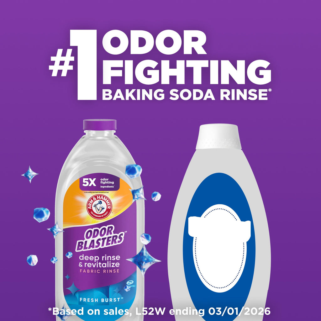 ARM & HAMMER Odor Blasters Fabric Rinse, Fresh Burst Scent, 50 Fl Oz