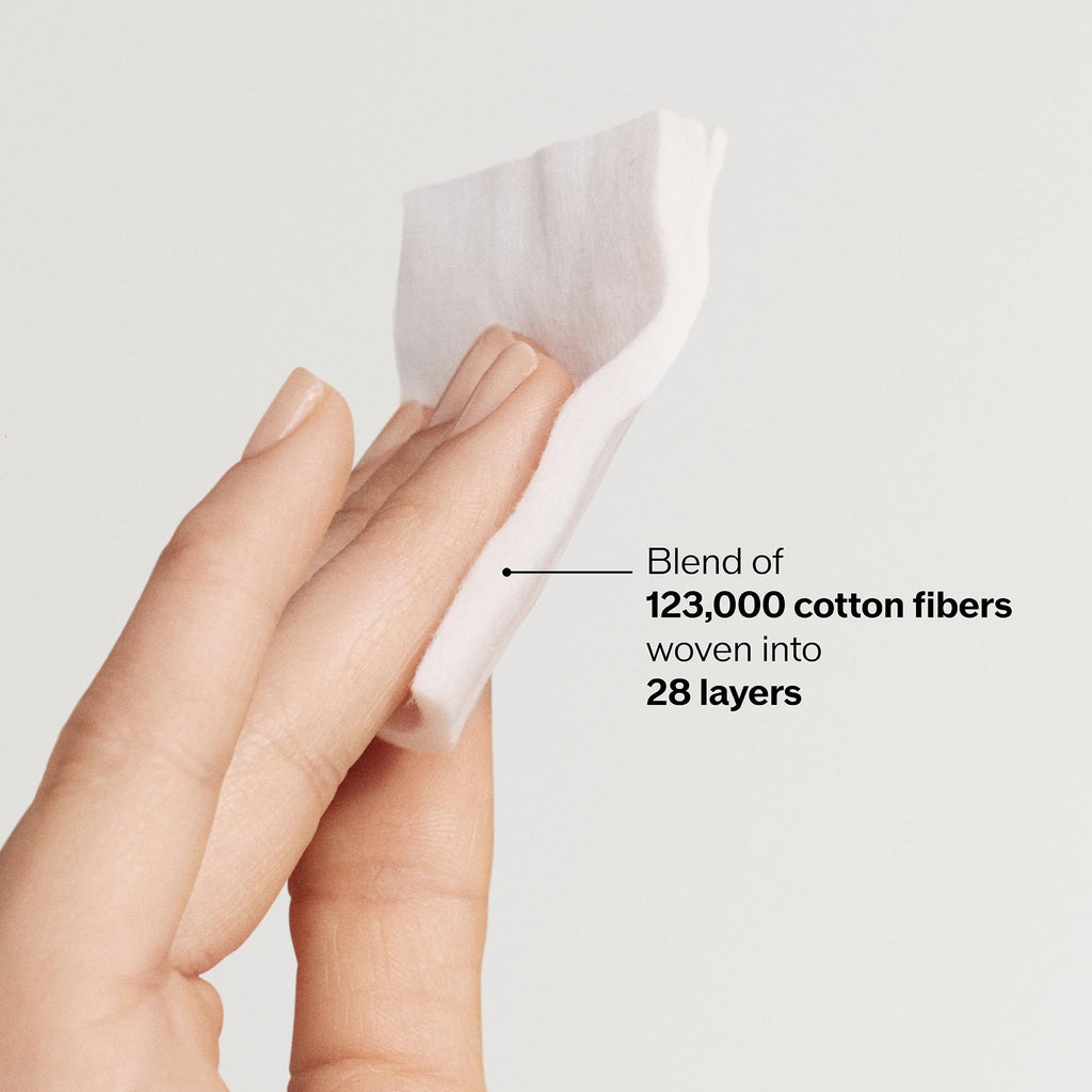 Shiseido Facial Cotton Pads - Includes 165 Squares - for Softener Application & Makeup Removal - 100% Natural, Super Soft