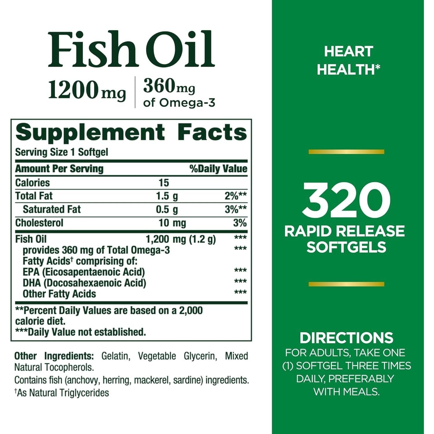 Buy now Nature's Bounty Fish Oil, 320 Count at indiglob india