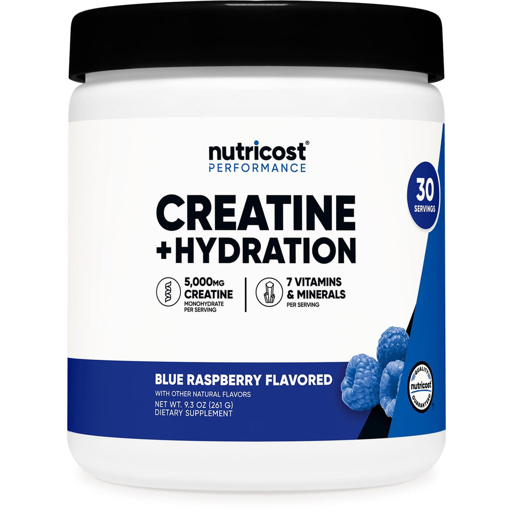 Nutricost Creatine Monohydrate + Hydration (Blue Raspberry) 30 Servings
