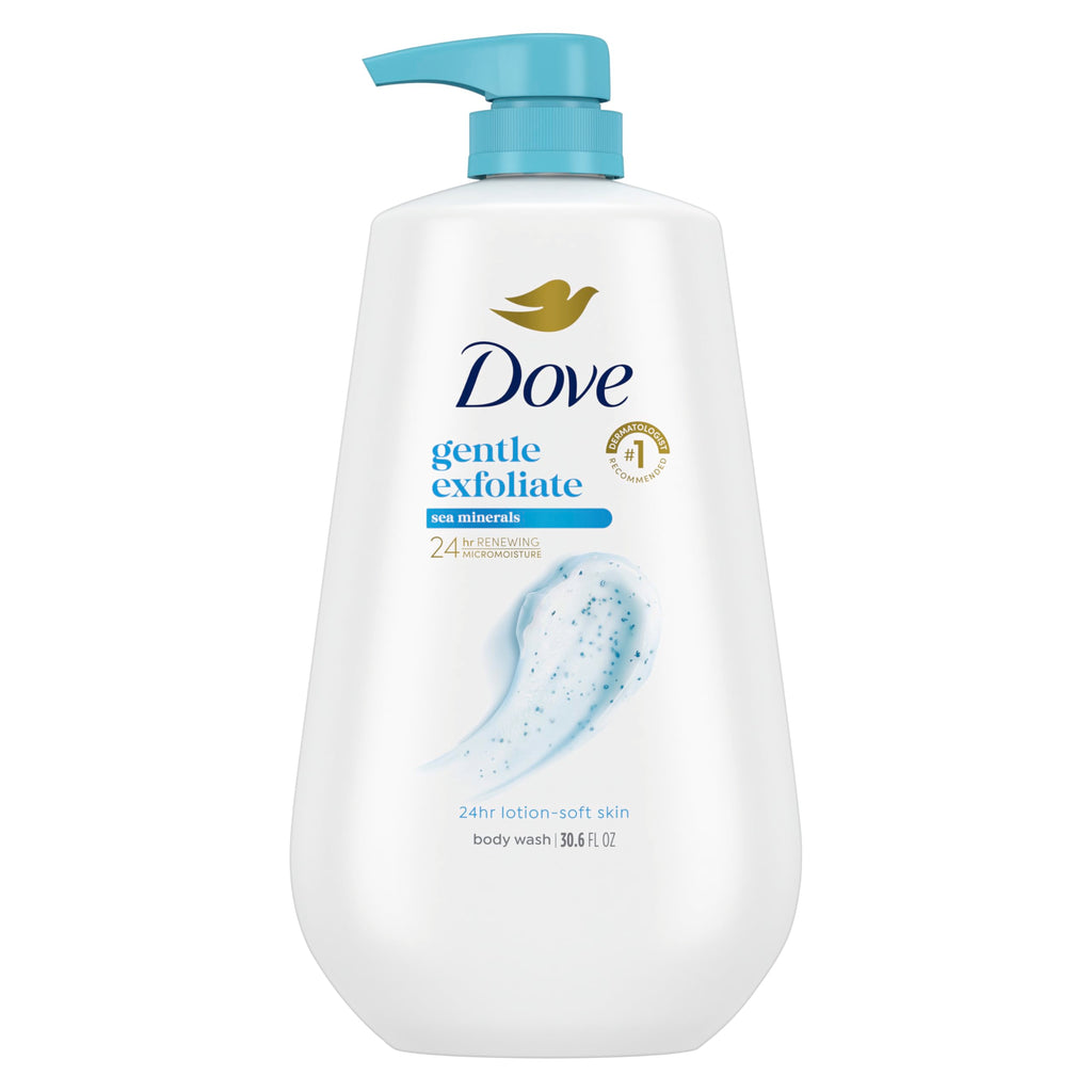 Dove Body Wash Body Wash Gentle Exfoliate Sea Minerals 30.6 oz Sulfate Free | Dove Gentle Exfoliating Body Wash buffs away dull skin w. exfoliating beads & MicroMoisture technology for smooth, soft skin.