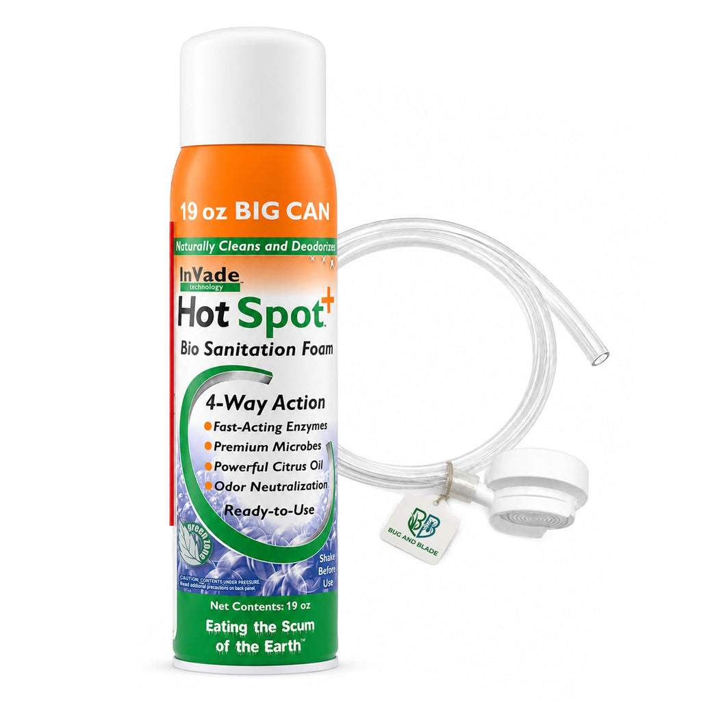 Bundle - InVade Hot Spot+ Bio-Enzyme Foam (19 oz) with Bug and Blade 24-Inch Extension Hose, Biodegradable Drain Pipe Degreaser and Citrus Oil Odor Neutralizer