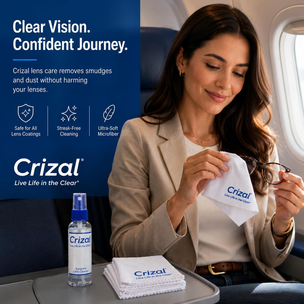 Crizal® Eyeglass Cleaning Cloths – 12 Pack | Premium Microfiber Lens Cleaning Cloths | Designed Safe for All Advanced AR & Anti-Reflective Lens Coatings