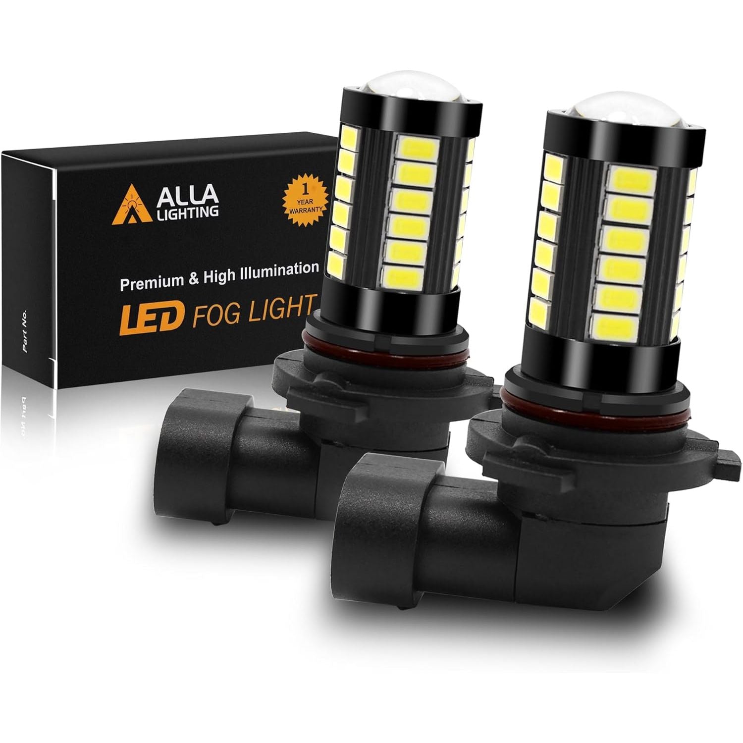 Buy now Alla Lighting Super Bright PSX24W 2504 LED Fog Light Bulbs, 6000K Xenon White 2800Lms 12276 Auto 12V Fog Lamps Replacement 5730 33-SMD LEDs HB4 9006 at indiglob india