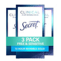 Buy now Secret Clinical Strength Antiperspirant Deodorant for Women, Free & Sensitive, 3X Stress Protection, 72hr Sweat & Odor Protection, PH Balancing Minerals, Invisible Solid, Unscented, 1.6 oz (Pack of 3) 1.6 Ounce (Pack of 3) Free & Sensitive at indiglob india