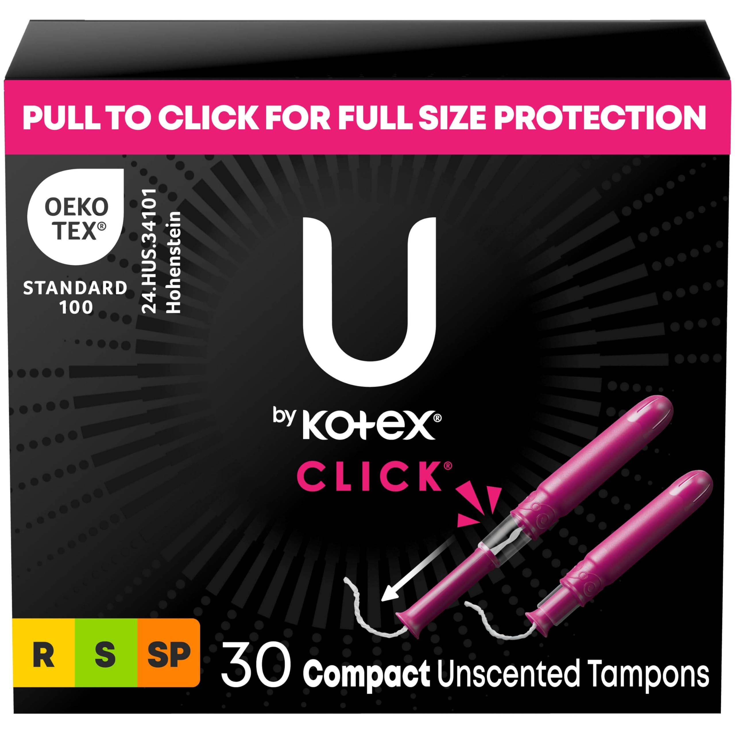 Buy now U by Kotex Tampons, Click Compact, Super Plus Absorbency, Unscented, 45 Count at indiglob india