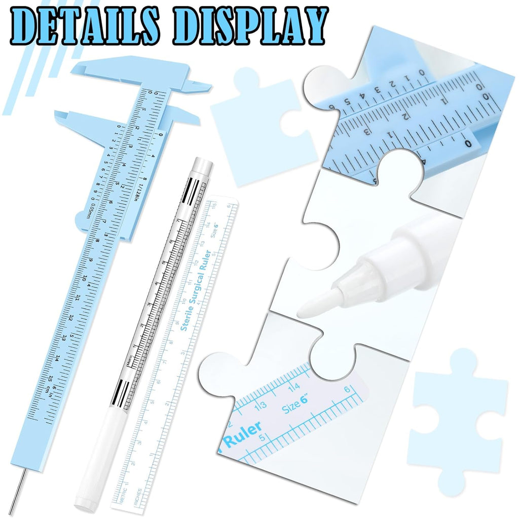 Buy now Teling 6 Pieces Eyebrow Tools Eyebrow Measuring Ruler Microblading White Marker Pen with Paper Ruler Skin Marker Permanent Makeup Position Mark Tools for Lips Skin at indiglob india