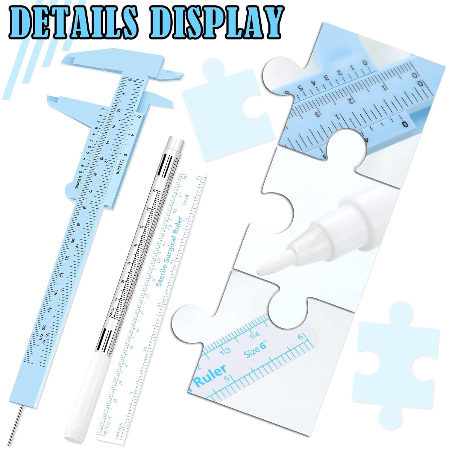 Buy now Teling 6 Pieces Eyebrow Tools Eyebrow Measuring Ruler Microblading White Marker Pen with Paper Ruler Skin Marker Permanent Makeup Position Mark Tools for Lips Skin at indiglob india