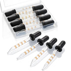 4 Pack, 1 mL Glass Eye Dropper with Measurement - Long & Short, Bent & Straight Tip Calibrated Glass Medicine Droppers, Accurate Dose Pipette Dropper for Essential Oils, Feeding, Ear, Lab, Health Care