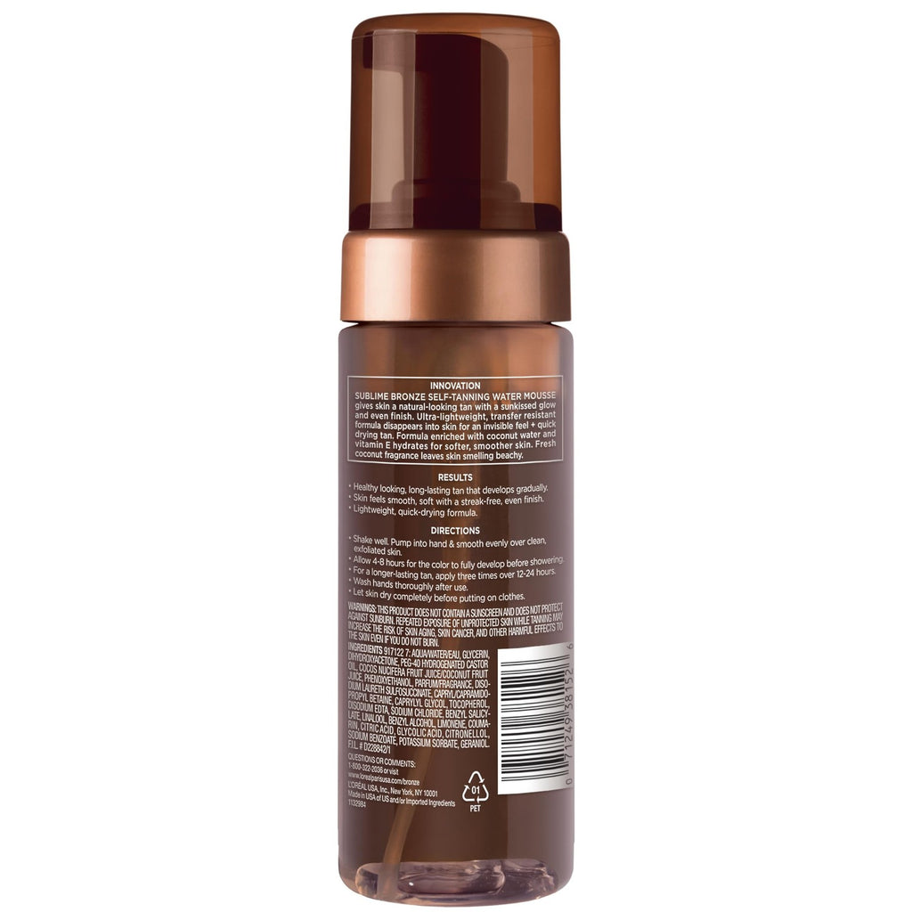 Buy now L'Oreal Paris Sublime Bronze Self Tanning Water Mousse, Streak-Free Natural Looking Tan, 5 fl. Oz at indiglob india