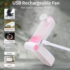 Buy now Personal Handheld Fan, Mini Portable Pocket Fan, Small Lightweight USB Rechargeable for Home Sports Outdoor Travel, 2 Speed Powerful Wind (Pink) at indiglob india