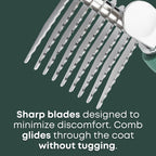Dematting Comb for Dogs - Serrated Mat Remover for Curly Coats