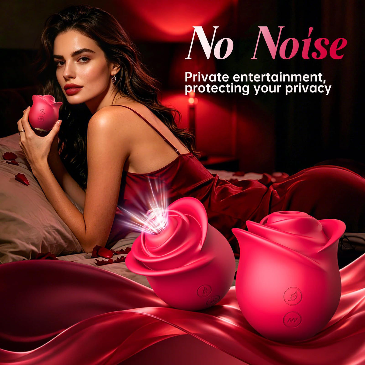Rose Sex Toy Sucking Vibrator - Rose Toy Clit Sucker App Control Vibrator with 10 Suction Modes for Clitoral, Anal & Nipple Stimulation, Female Adult Sex Toys for Women Couples Oral Sex Pleasure