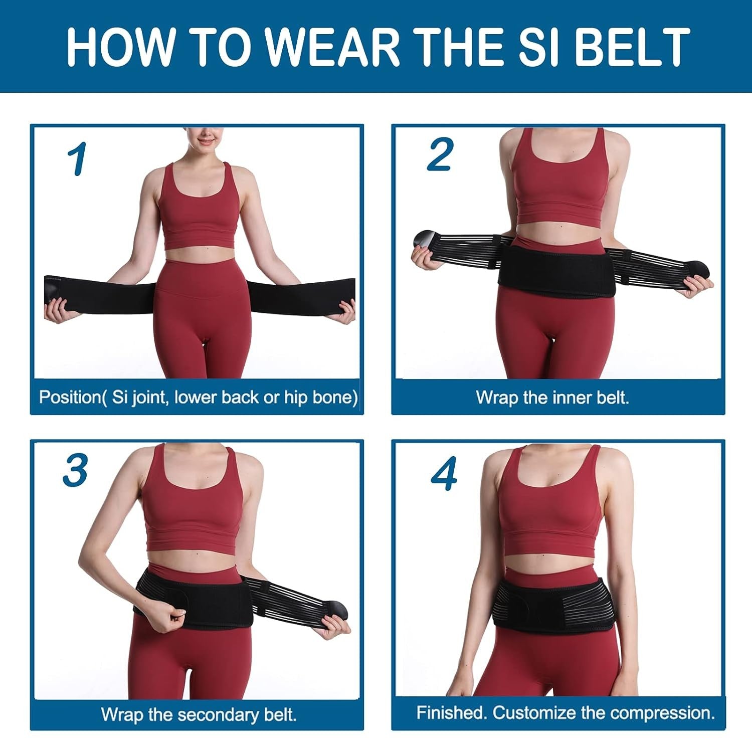 Buy now Paskyee Sacroiliac Joint Belt for Women and Men That Alleviates Sciatic, Pelvic, Lower Back, Hip and Sacral Nerve Pain, Breathable Si Belt, Trochanter Brace at indiglob india