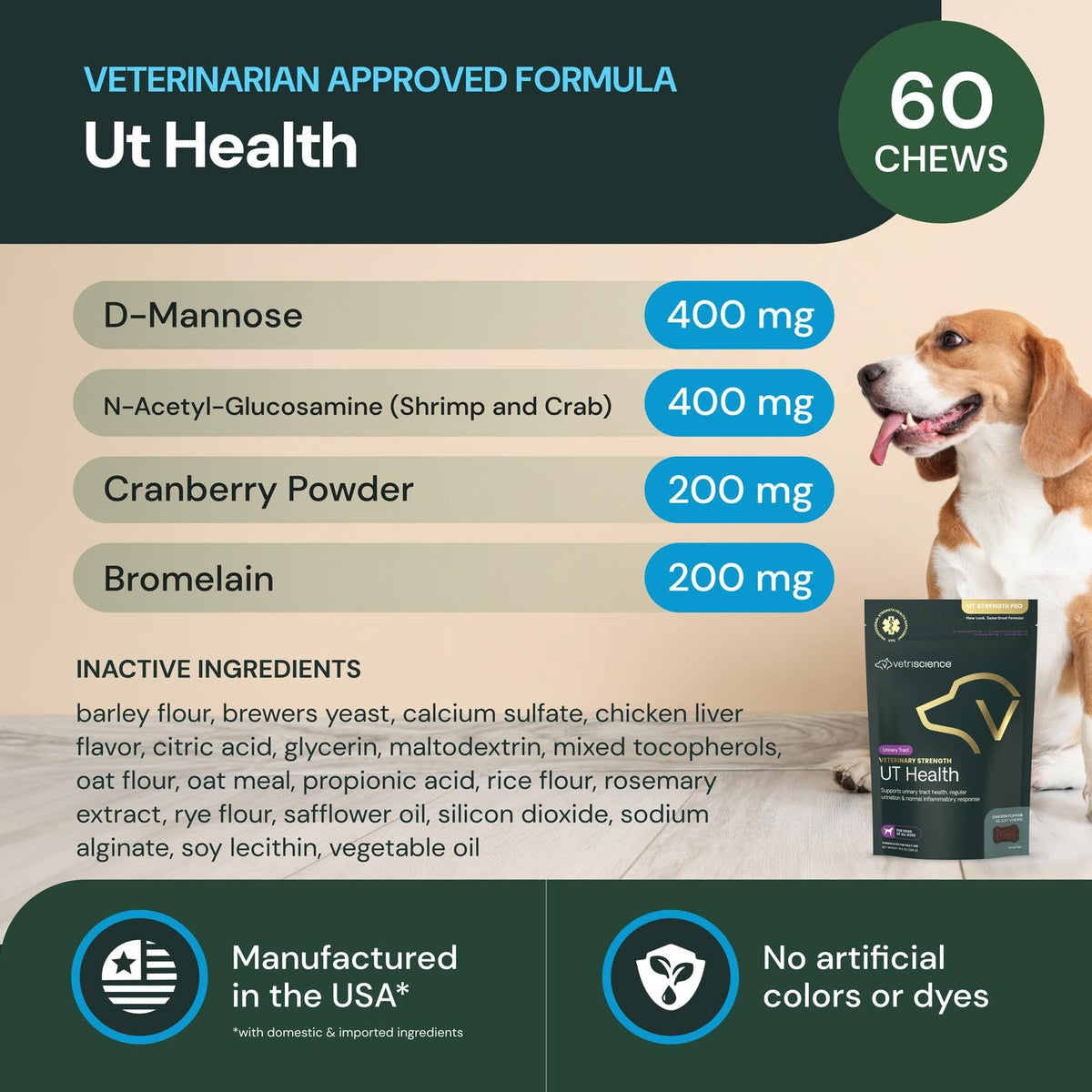 VetriScience Veterinary Strength UT Health, Chicken, 60 Chews