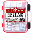 400 Pieces All-Purpose First Aid Kit, Organized Dual-Layer Wall
