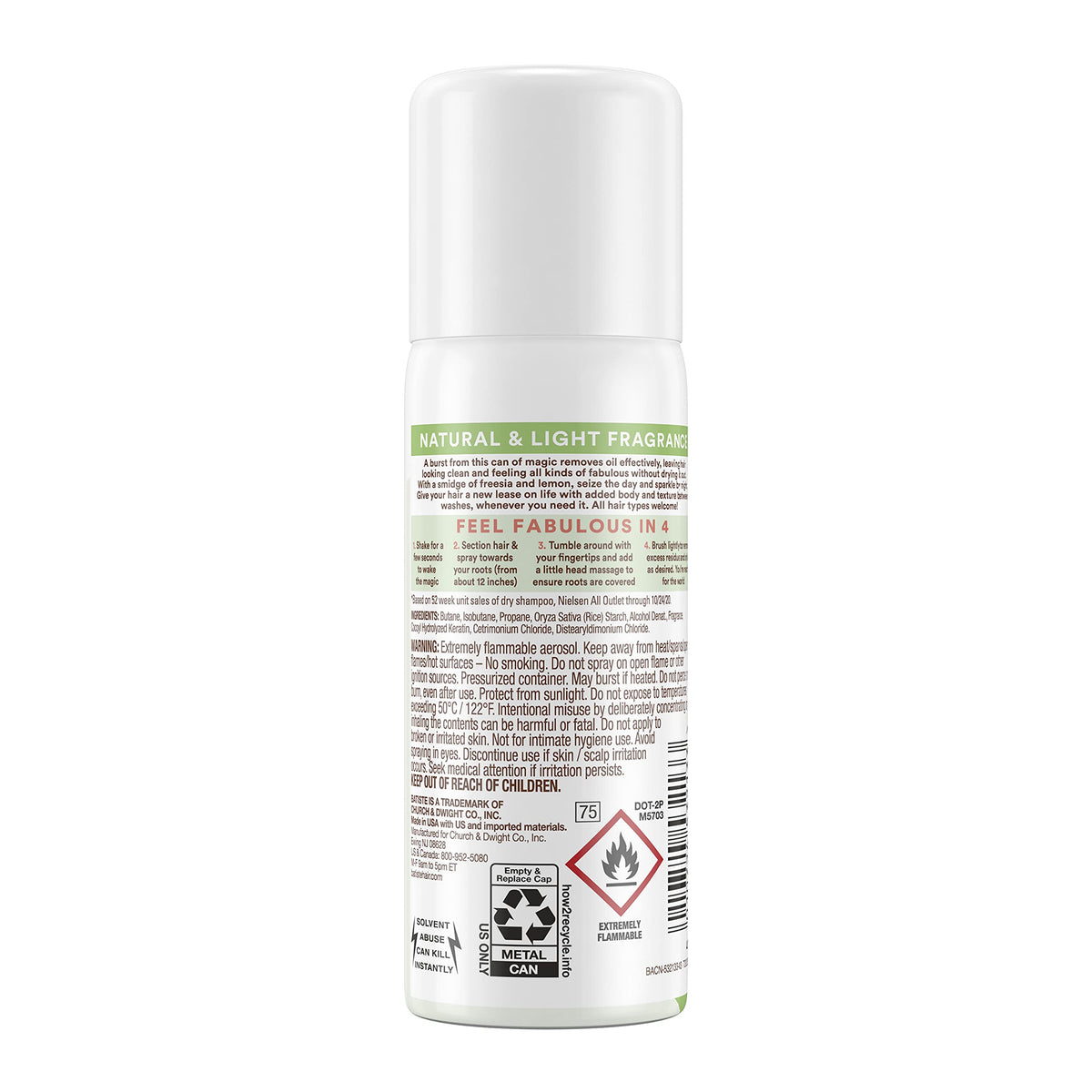 Batiste Dry Shampoo Bare Mini Travel Size 1.06 oz (Pack of 3)