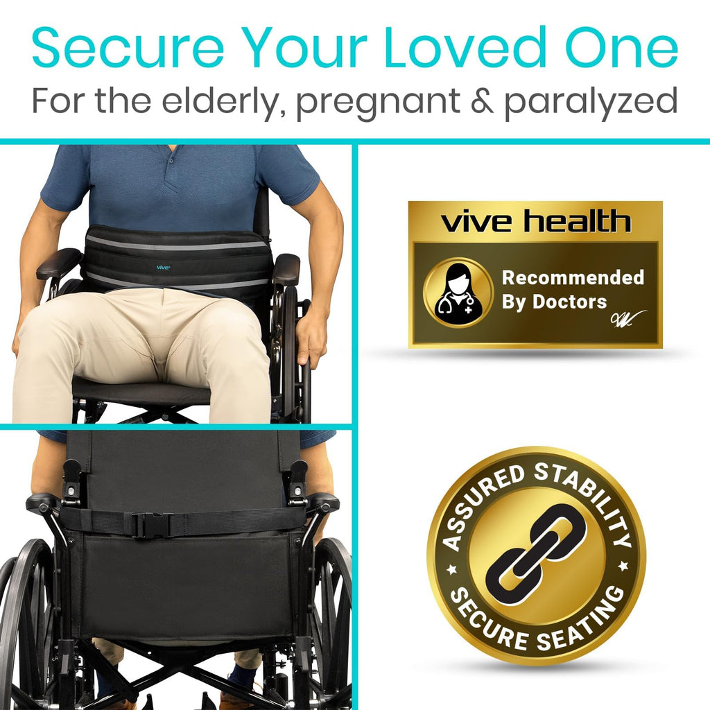 Vive Wheelchair Seatbelt - Safety Belt for the Elderly - Harness for Adults