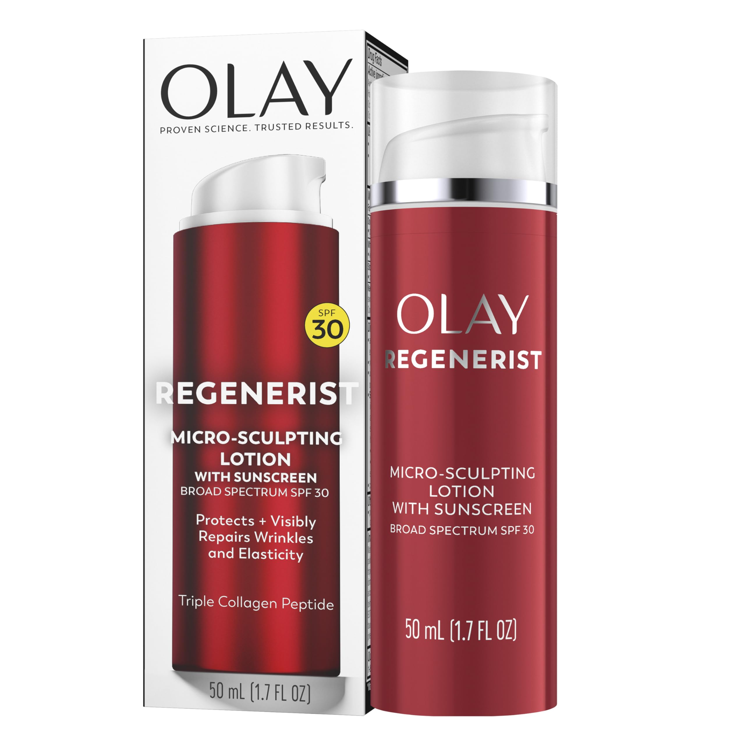 Olay Regenerist Advanced Anti-Aging Face Moisturizer Lotion for All Skin Types, Micro-Sculpting Lotion with Broad Spectrum SPF 30, Reduces Wrinkles, Firms and Plumps Skin, Dermatologist Tested, 1.7 oz