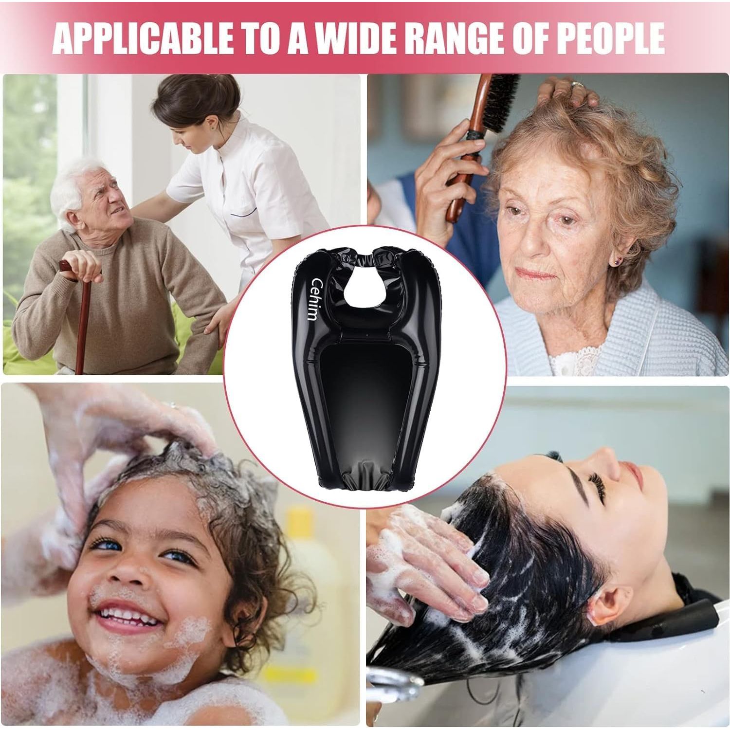 Buy now Inflatable Shampoo Basin - Portable Shampoo Bowl, Hair Washing Basin for Bedridden, Disabled,Injured, Hair Wash Tub for Dreadlocks and at Home Sink Washing (Black, Medium) at indiglob india