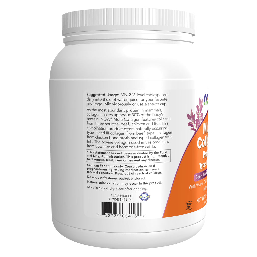 Buy now Now Foods Supplements, Multi Collagen Protein Types I, II & III Powder, Bone, Joint, and Skin Health, 16 oz (454 g) at indiglob india